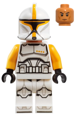 sw1146: Clone Trooper Commander (Phase 1) - Bright Light Orange Arms, Nougat Head - Bricks and Minifigs Sioux Falls