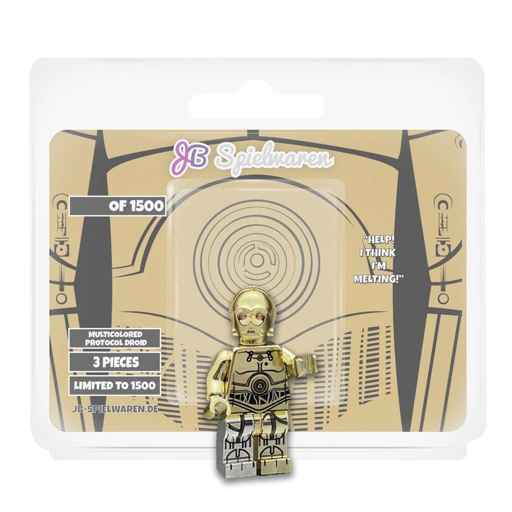 Multicolored Protocol Droid Custom Minifigure - Bricks and Minifigs Sioux Falls