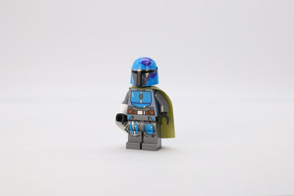 sw1080: Mandalorian Tribe Warrior - Male, Olive Green Cape, Dark Azure Helmet - Bricks and Minifigs Sioux Falls