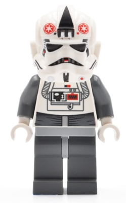 sw0262: AT-AT Driver - Red Imperial Logo, Bluish Grays, Black Head, Stormtrooper Type 2 Helmet