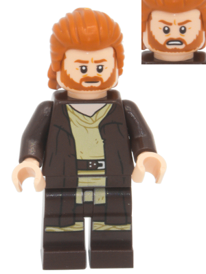 sw1227: Obi-Wan Kenobi - dark brown robe, dark orange mid-length hair with ruffled back
